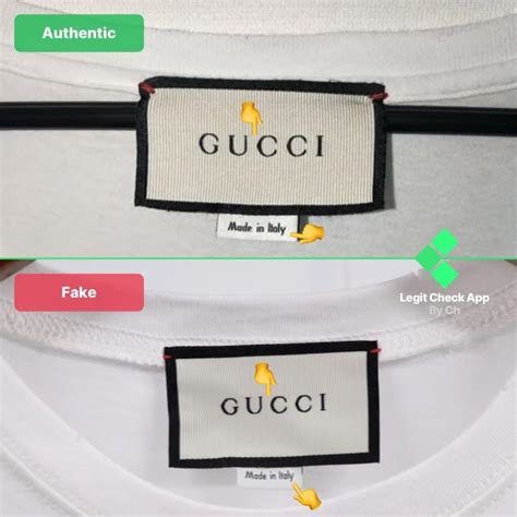 real gucci shirt tag